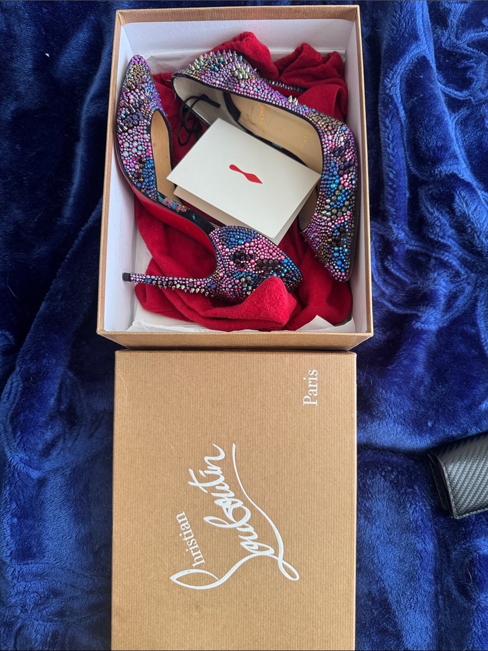 Christian Louboutin Multicolor Crystal Pointed-Toe Pumps